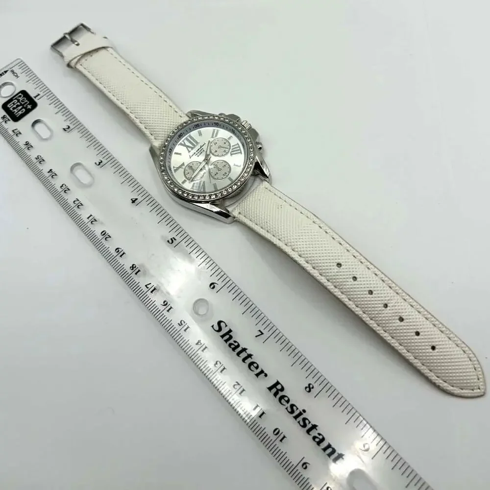 Silver & White Luis Cardini Men's Watch